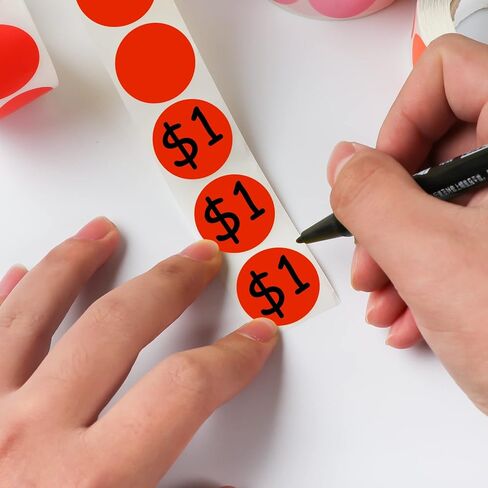 3000 قطعة من ملصقات ترميز الألوان المستديرة مقاس 1 بوصة، ملصقات منقطة دائرية لتنظيم علامات التلوين، 6 ألوان متنوعة صفراء زاهية وأخضر وأحمر ووردي وبرتقالي وأزرق in Kuwait