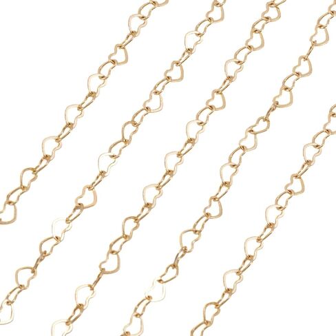 Pandahall 16.4 Feet 14K Gold Filled Cable Chains - Permanent Jewelry Chains with Small Link Necklace Design, Soldered Gold Finish for Jewelry Making, Includes Card Paper in Saudi Arabia