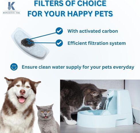 K-Replace4u TAQ Cat Water Fountain Filters Replacement Compatible with ORSDA Cat Water Fountain Filters Stainless Steel Cat Water Fountain ORSDA Replacement Filters for Cat Fountain Drinking Pack 12 in Saudi Arabia