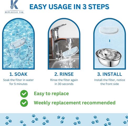 K-Replace4u TAQ Cat Water Fountain Filters Replacement Compatible with ORSDA Cat Water Fountain Filters Stainless Steel Cat Water Fountain ORSDA Replacement Filters for Cat Fountain Drinking Pack 12 in Saudi Arabia