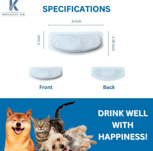 K-Replace4u TAQ Cat Water Fountain Filters Replacement Compatible with ORSDA Cat Water Fountain Filters Stainless Steel Cat Water Fountain ORSDA Replacement Filters for Cat Fountain Drinking Pack 12 in Saudi Arabia