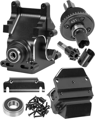 RC Gearbox Case Upgrades Part for 1/8 Arrma Kraton,Senton,Outcast,Talion,Typhon,1/7 Arrma Mojave,Limitless,Alloy Aluminum Diff Housing Gearbox Case w/ 43T Main Gear,Black in Saudi Arabia