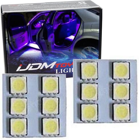 iJDMTOY (2 UV Ultra Violet 6-SMD LED Panel Lights Compatible with Car Interior Map/Dome/Courtesy Door/Foot Area/Trunk Cargo Lights in Saudi Arabia