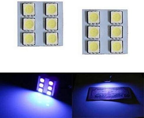 iJDMTOY (2 UV Ultra Violet 6-SMD LED Panel Lights Compatible with Car Interior Map/Dome/Courtesy Door/Foot Area/Trunk Cargo Lights in Saudi Arabia