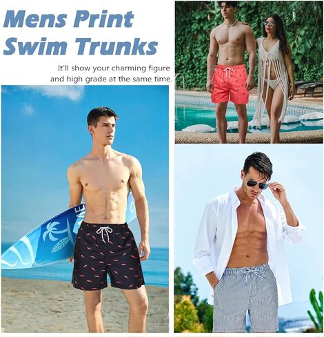 Mens Swim Trunks Quick Swim Shorts Swim Trunks 7 inch with Mesh Lining in Saudi Arabia