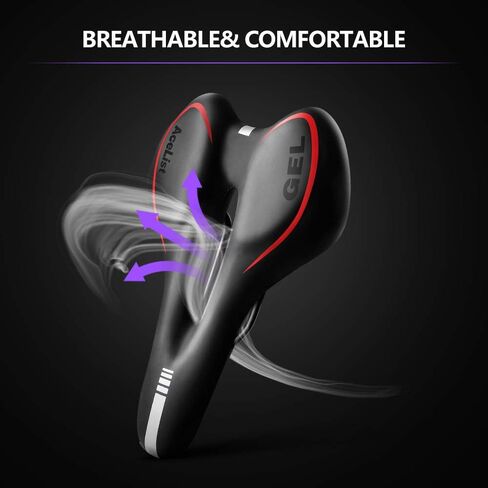 AceList Bike Seat Most Comfortable Bicycle Seat Gel Waterproof Bike Saddle with Central Relief Zone and Ergonomics Design for Mountain Bikes,Road Bikes,Men and Women in Kuwait