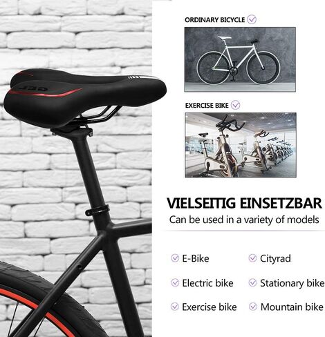 AceList Bike Seat Most Comfortable Bicycle Seat Gel Waterproof Bike Saddle with Central Relief Zone and Ergonomics Design for Mountain Bikes,Road Bikes,Men and Women in Kuwait