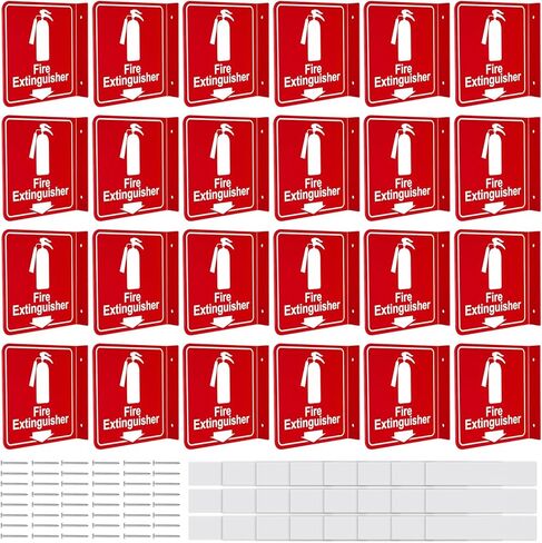 24 قطعة من لافتات طفاية الحريق مع فتحات تثبيت مثقوبة مسبقًا طفاية حريق مع سهم لأسفل علامات تحذير صناعية مع براغي وأشرطة لاصقة للأعمال المنزلية والمكتبية in Kuwait