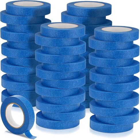 Fumete 72 Rolls White Painters Masking Tape, 1.5 Inch x 55 Yards, No Residue, UV & Weather Resistant, Ideal for Painting, Indoor & Outdoor Use(Blue,1 Inch X 55 Yards) in Saudi Arabia