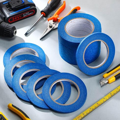 Fumete 72 Rolls White Painters Masking Tape, 1.5 Inch x 55 Yards, No Residue, UV & Weather Resistant, Ideal for Painting, Indoor & Outdoor Use(Blue,1 Inch X 55 Yards) in Saudi Arabia