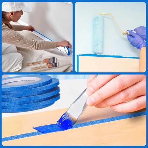 Fumete 72 Rolls White Painters Masking Tape, 1.5 Inch x 55 Yards, No Residue, UV & Weather Resistant, Ideal for Painting, Indoor & Outdoor Use(Blue,1 Inch X 55 Yards) in Saudi Arabia