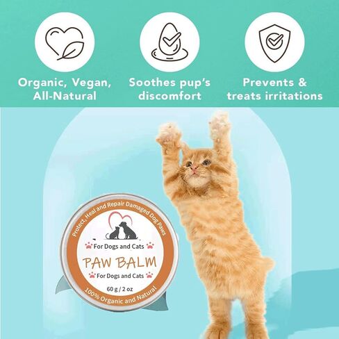 بلسم مخلب الكلب، واقي بلسم مخلب الكلب ضد الحرارة طوال الموسم، كريم مخلب زبدة الكلاب والقطط مهدئ ويشفي ويصلح ويرطب الشمع للأنوف الجافة والأقدام الخشنة المتشققة 2 أونصة in Kuwait