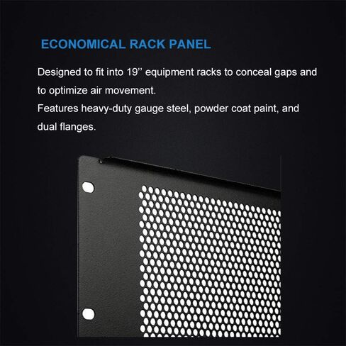 KENUCO Blank Rack Mount Panel Spacer with Venting for 19-Inch Server Network Rack Enclosure Or Cabinet Black (Plate-2U) in Saudi Arabia