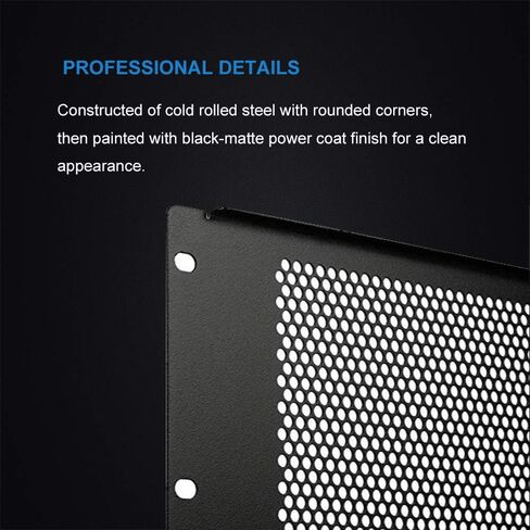 KENUCO Blank Rack Mount Panel Spacer with Venting for 19-Inch Server Network Rack Enclosure Or Cabinet Black (Plate-2U) in Saudi Arabia