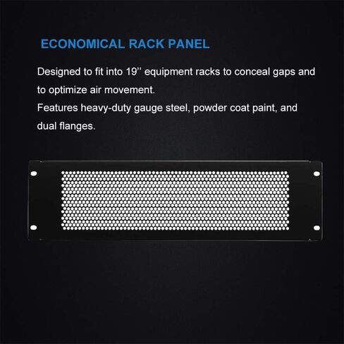 فاصل لوحة حامل فارغ من KENUCO مع فتحة تهوية لحاوية حامل شبكة الخادم مقاس 19 بوصة أو خزانة سوداء (لوحة-2U) in Kuwait