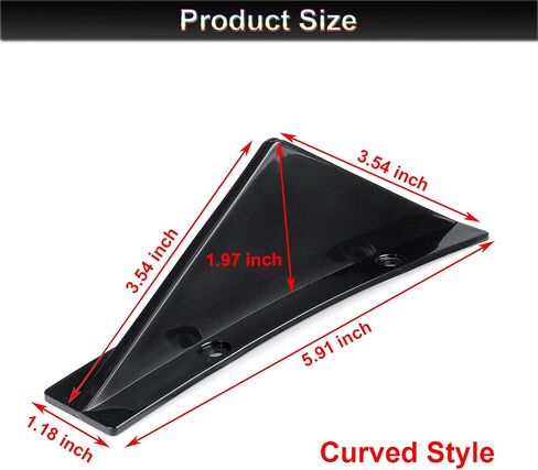 Carridar 4Pcs Universal Curved Shape Rear Bumper Diffuser Shark Fin Spoiler Trim Covers Decoration Set Lip Wing Splitter, Carbon Fiber in Saudi Arabia