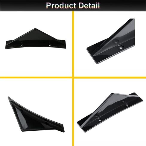 Carridar 4Pcs Universal Curved Shape Rear Bumper Diffuser Shark Fin Spoiler Trim Covers Decoration Set Lip Wing Splitter, Carbon Fiber in Saudi Arabia
