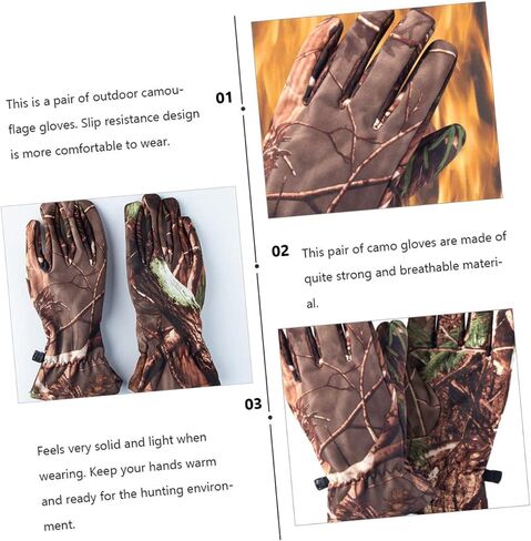 1 Pair Gloves Logging Gloves Cold Weather Riding Glove Full Finger Gloves Camo Gloves Bike Gloves for Kids Windproof Gloves Waterproof Fishing Woman Youth in Saudi Arabia