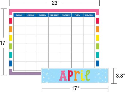 Schoolgirl Style Industrial Chic Bulletin Board Set—Farmhouse Monthly Calendar, Rustic Heart, Star, Cupcake Birthday and Special Occasion Accents, Seasons and Days of the Week Charts, (95 pc) in Kuwait