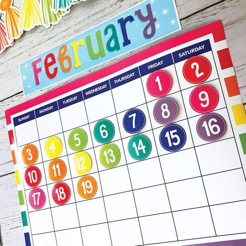 Schoolgirl Style Industrial Chic Bulletin Board Set—Farmhouse Monthly Calendar, Rustic Heart, Star, Cupcake Birthday and Special Occasion Accents, Seasons and Days of the Week Charts, (95 pc) in Kuwait