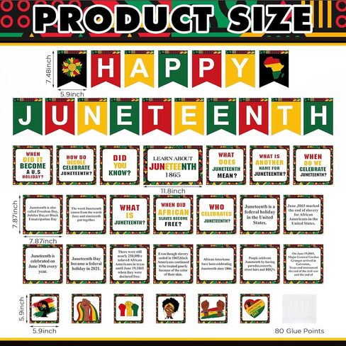 44 قطعة من ملصقات Juneteenth السعيدة، مجموعة لوحة الإعلانات، ديكورات الفصول الدراسية الأمريكية الأفريقية، يوم الحرية، قطع Juneteenth للمنزل، المدرسة، عيد الاستقلال 1865، ديكور حفلات التاريخ الأمريكي in Saudi Arabia