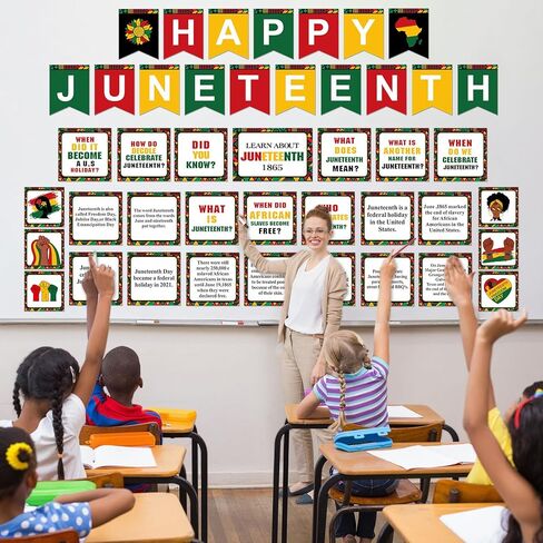44 قطعة من ملصقات Juneteenth السعيدة، مجموعة لوحة الإعلانات، ديكورات الفصول الدراسية الأمريكية الأفريقية، يوم الحرية، قطع Juneteenth للمنزل، المدرسة، عيد الاستقلال 1865، ديكور حفلات التاريخ الأمريكي in Saudi Arabia