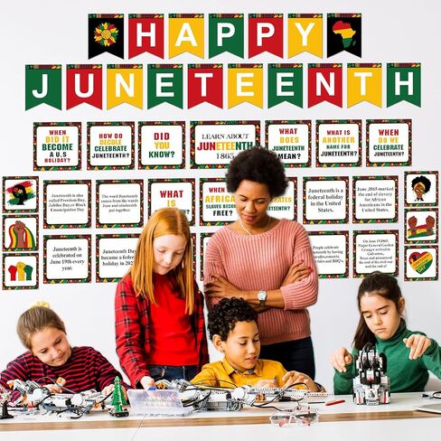 44 قطعة من ملصقات Juneteenth السعيدة، مجموعة لوحة الإعلانات، ديكورات الفصول الدراسية الأمريكية الأفريقية، يوم الحرية، قطع Juneteenth للمنزل، المدرسة، عيد الاستقلال 1865، ديكور حفلات التاريخ الأمريكي in Saudi Arabia