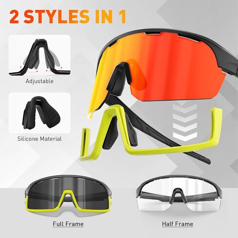 SCVCN Cycling Glasses Men Women Mountain Bike Sunglasses Polarized Sports MTB Triathlon Bicycle Running Golf in Saudi Arabia