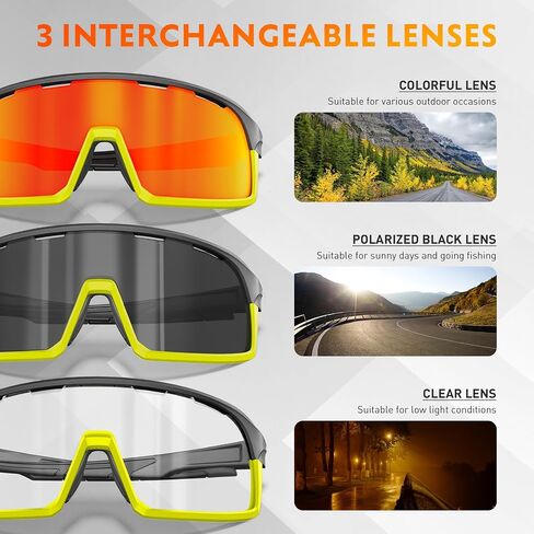 SCVCN Cycling Glasses Men Women Mountain Bike Sunglasses Polarized Sports MTB Triathlon Bicycle Running Golf in Saudi Arabia