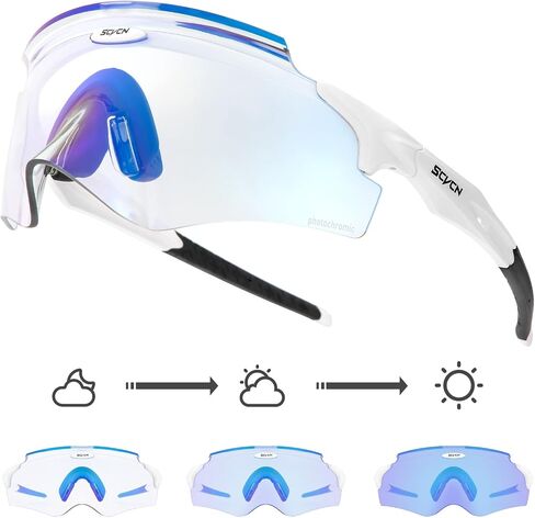 Photochromic Cycling Glasses Men Women Wrap Around Sports Sunglasses HD MTB Bicycle Riding Mountain Bike Sunglasses in Saudi Arabia