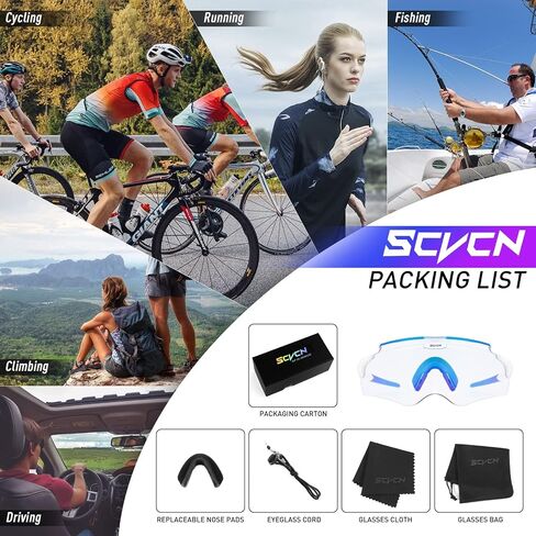 Photochromic Cycling Glasses Men Women Wrap Around Sports Sunglasses HD MTB Bicycle Riding Mountain Bike Sunglasses in Saudi Arabia