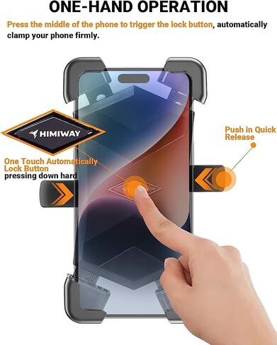Himiway Bike Phone Holder, Motorcycle Phone Mount, 360° Rotatable One-Touch Automatically Lock & Quick Release Bicycle Handlebar Cell Phone Clamp, Scooter Phone Clip for 4.5''-7.2'' Cellphone in Kuwait