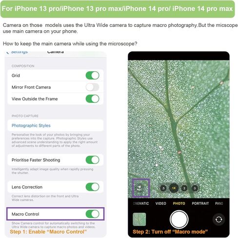 مجهر هاتف 200X مع عدسة CPL، ملحقات مجهر رقمي للهاتف الذكي بجيب صغير متوافقة مع معظم الهواتف، مجهر مكبر مع ضوء LED، هدية للأطفال البالغين in Kuwait