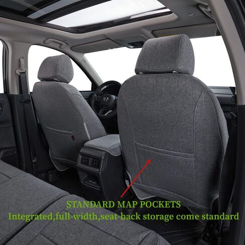 أغطية مقاعد مخصصة متوافقة مع موديلات Honda CRV 2017 2018 2019 2020 2021 2022 (رمادي، مجموعة كاملة) in Kuwait