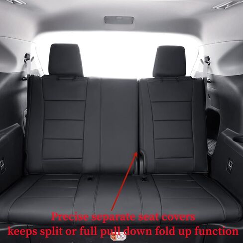 coverdream Custom Fit Seat Covers for Toyota 4Runner 2011-2024 5 Seats - Full Coverage Seat Protector,Polyester (Black,Full Set) in Kuwait