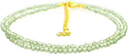 TGH Natural Peridot Gemstone Handmade Beaded Necklace, Faceted Beads Energy Stones, August Birthstone, Healing Crystals Women Fashion Jewelry gift in Kuwait