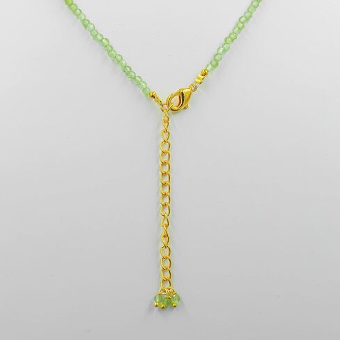TGH Natural Peridot Gemstone Handmade Beaded Necklace, Faceted Beads Energy Stones, August Birthstone, Healing Crystals Women Fashion Jewelry gift in Kuwait