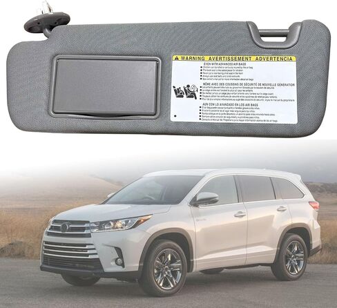 واقي الشمس من DanVard متوافق مع Toyota Highlander 2014 2015 2016 2017 2018 2019 جانب السائق الأيسر يستبدل 74320-0E074-B0 (رمادي، يسار) in Saudi Arabia