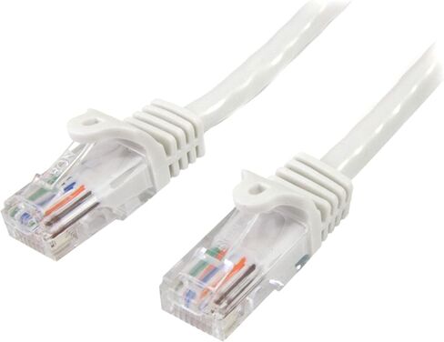 StarTech.com كابل تصحيح Cat5e Snagless RJ45 UTP أبيض بطول 3 متر - سلك تصحيح 3 متر - كابل تصحيح إيثرنت - كابل RJ45 ذكر إلى ذكر Cat 5e (45PAT3MWH) in Saudi Arabia