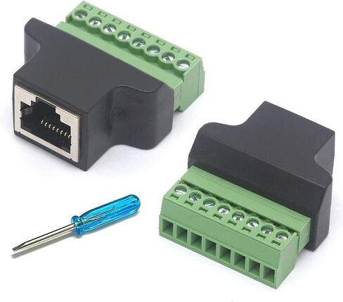 GLHONG Ethernet RJ45 أنثى إلى 8 دبوس موصل طرفي لولبي Cat7 Cat6 Cat5 Cat5e محول كابل CCTV الرقمي DVR محول الشبكة في الخط (2 قطعة) in Saudi Arabia