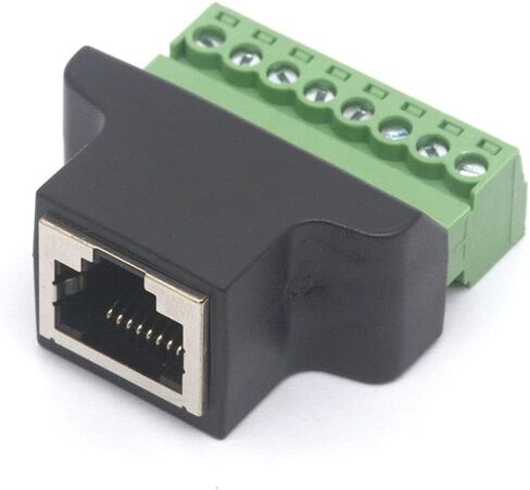 GLHONG Ethernet RJ45 أنثى إلى 8 دبوس موصل طرفي لولبي Cat7 Cat6 Cat5 Cat5e محول كابل CCTV الرقمي DVR محول الشبكة في الخط (2 قطعة) in Saudi Arabia