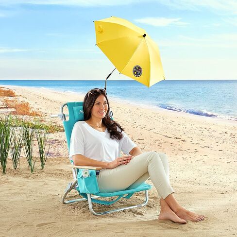 Maui and Sons Shadella Beach Umbrella for Chair, Strollers, Wheelchairs, Golf Caddy UV protection 50+ 180-degree Rotation in Kuwait