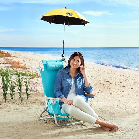 Maui and Sons Shadella Beach Umbrella for Chair, Strollers, Wheelchairs, Golf Caddy UV protection 50+ 180-degree Rotation in Kuwait