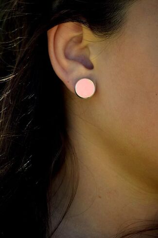 Silver-tone Faux Druzy Stone Stud Earrings 12mm (Aqua Blue) in Saudi Arabia