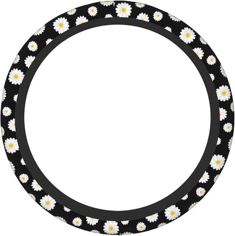 Daisy Steering Wheel Cover Flower Steering Wheel Cover Car Accessories Universal 15 inch Steering Wheel Cover Cute Girls Women Anti Slip Breathable Heat Resistant Wheel Cover Protector in Saudi Arabia
