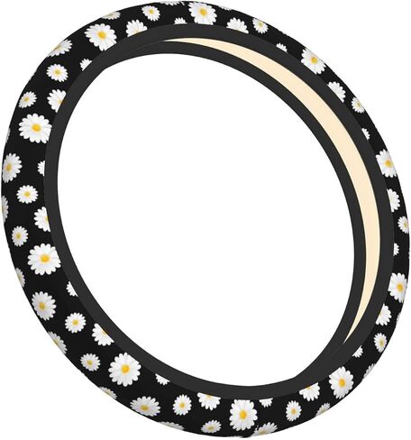 Daisy Steering Wheel Cover Flower Steering Wheel Cover Car Accessories Universal 15 inch Steering Wheel Cover Cute Girls Women Anti Slip Breathable Heat Resistant Wheel Cover Protector in Saudi Arabia