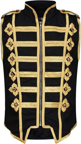 Ro Rox Sleeveless Marching Band Drummer Parade Military Jacket, Lightweight Vest for Stage Performances, Steampunk Parties in Saudi Arabia
