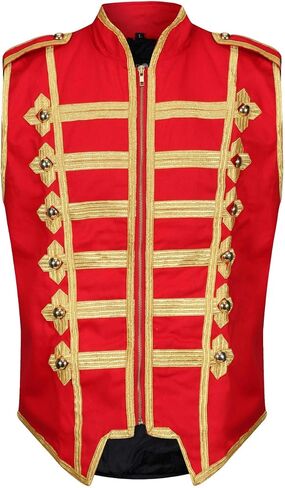 Ro Rox Sleeveless Marching Band Drummer Parade Military Jacket, Lightweight Vest for Stage Performances, Steampunk Parties in Saudi Arabia