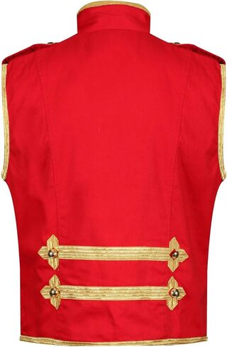 Ro Rox Sleeveless Marching Band Drummer Parade Military Jacket, Lightweight Vest for Stage Performances, Steampunk Parties in Saudi Arabia