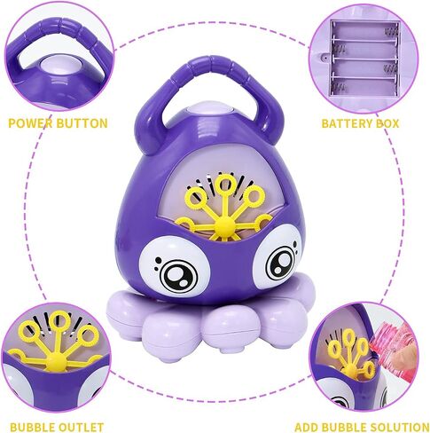 JOYIN Bubble Machine Blower for Toddlers, Octopus Auto Bubble Maker Easy to Use with Bubble Solutions for Kids 3000+ Bubbles/min, Portable Bubble Toys for Wedding Indoor Outdoor, Birthday in Saudi Arabia